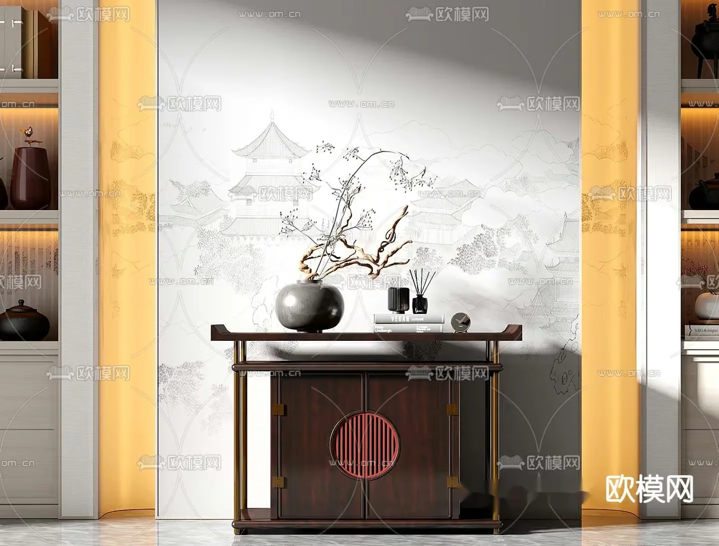 Traditional Chinese Decor 3D Model – 12700 – VRAY Render