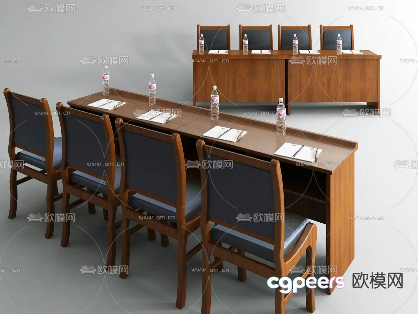 Conference tables and chairs 3d model