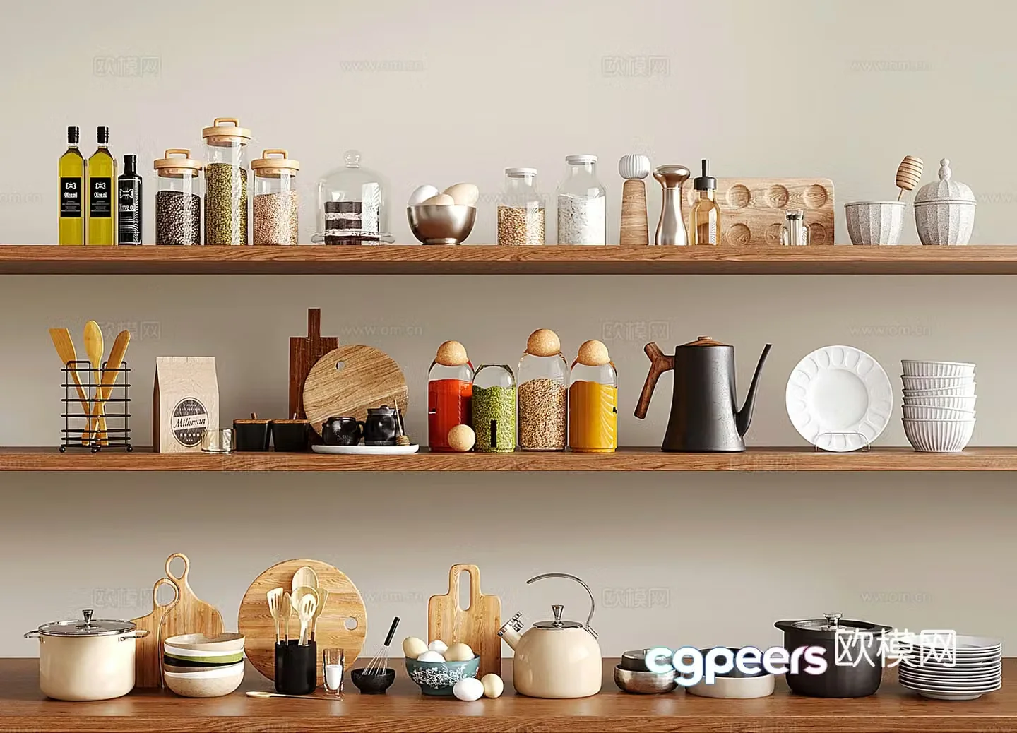 Modern seasoning bottles condiments kitchen utensils tableware kitchen supplies 3d model
