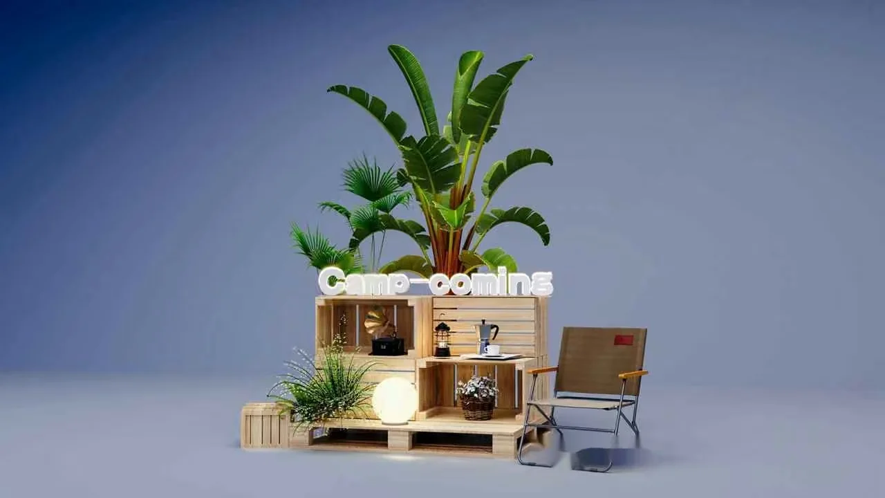 Wooden Crate Display 3D Model – 16511 – VRAY Render