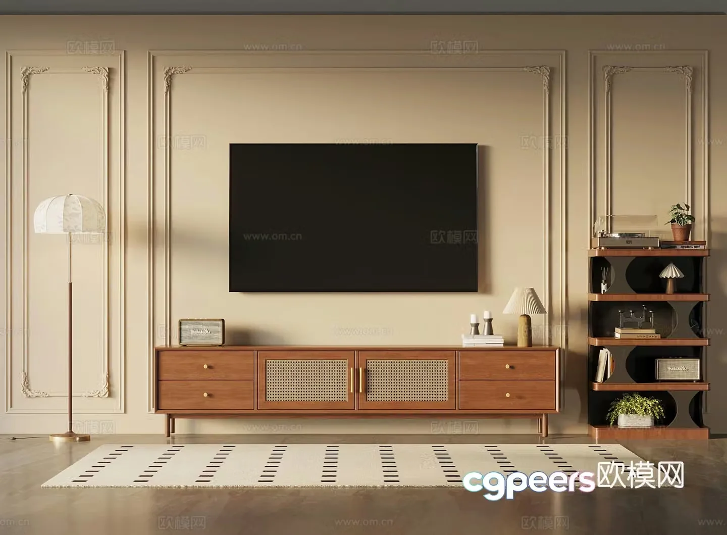 Middle-aged TV cabinet 3D model