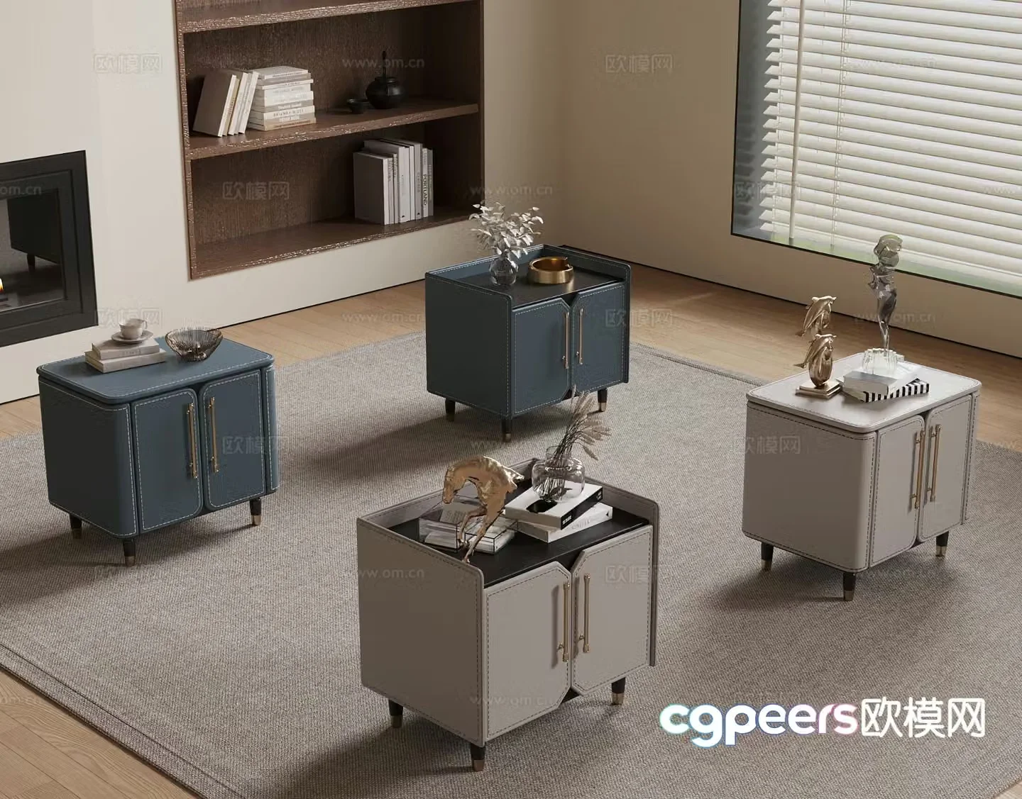 Modern bedside table 3d model