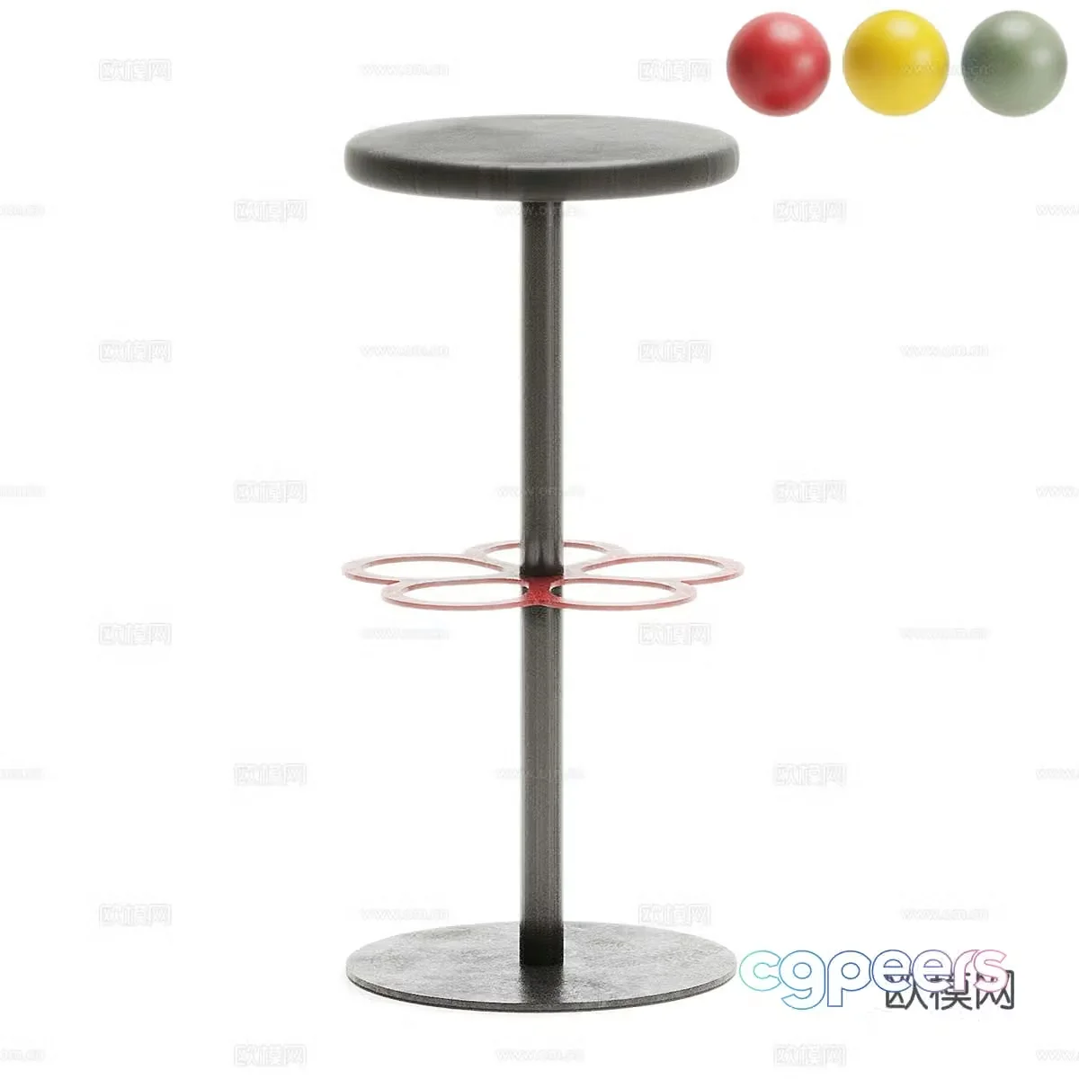 Modern simple bar chair chair chair simple bar stool round bar stool 3D model