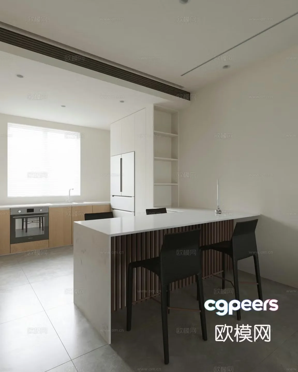 Modern restaurant kitchen 3d model