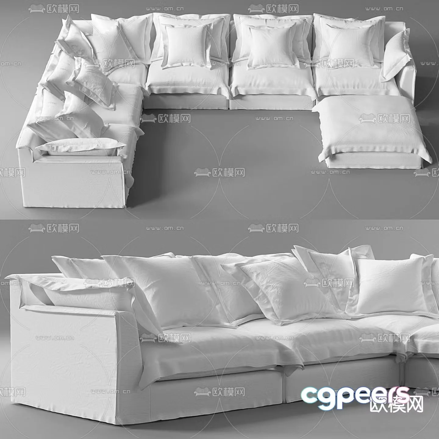 Modern sofa corner sofa multi-person sofa 3d model