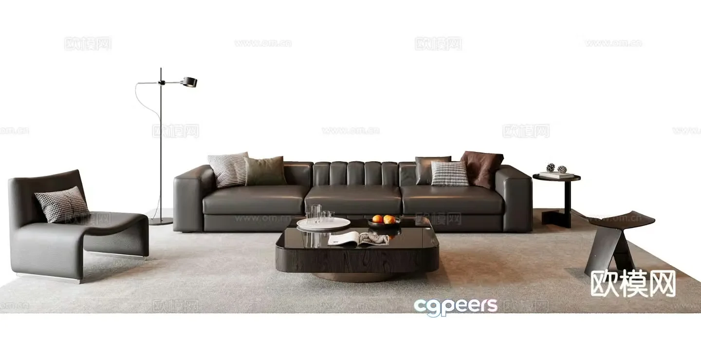Italian sofa coffee table modular sofa 3d model