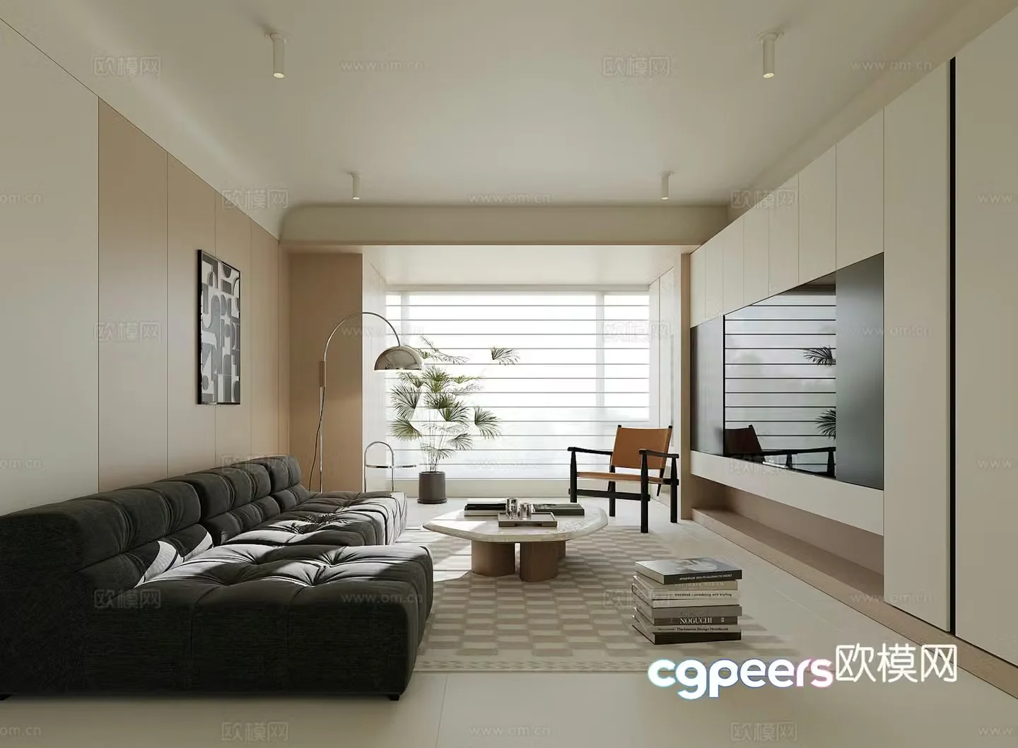 Modern home living room 3d model