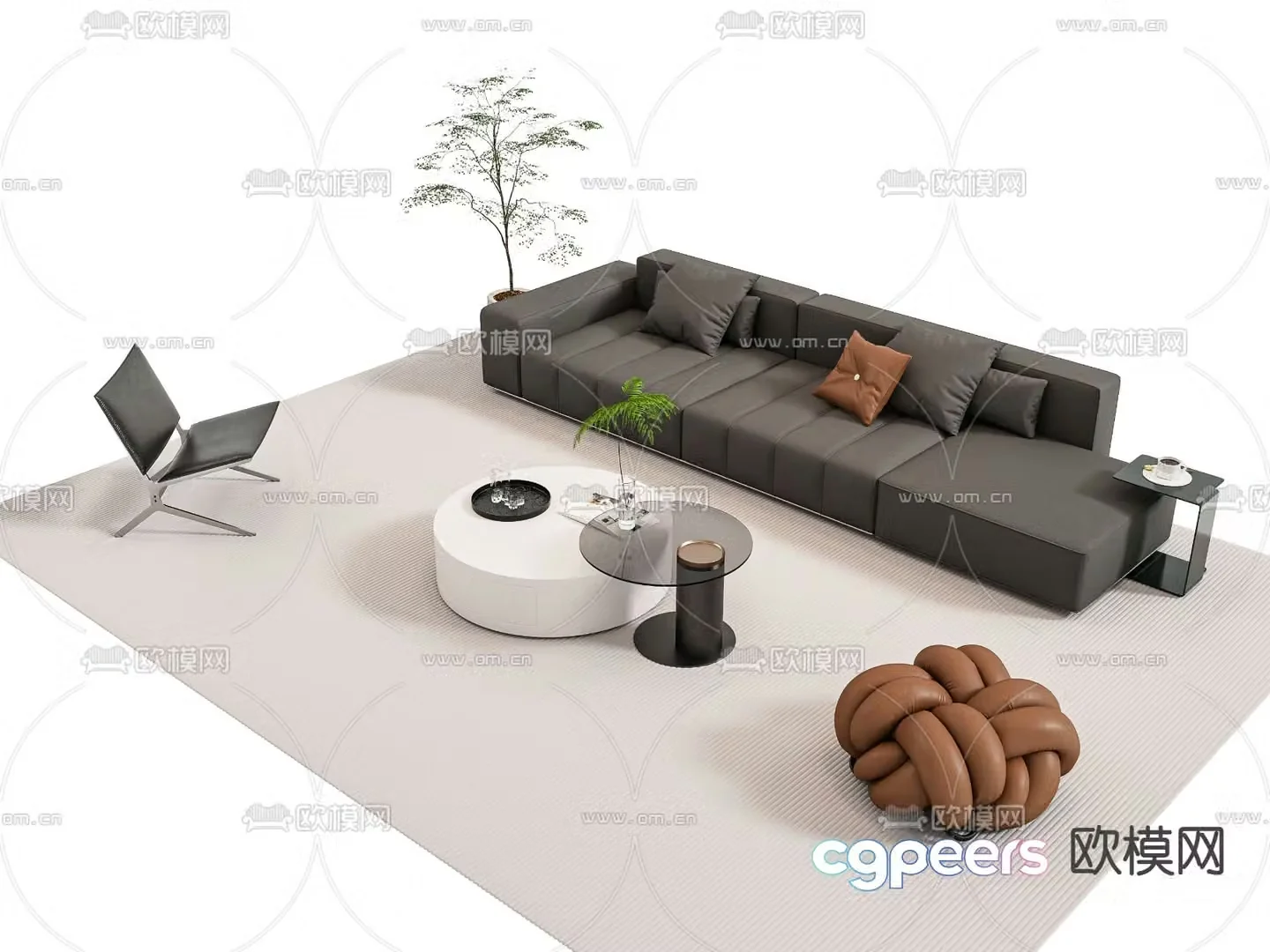 Modern sectional sofa 3d model