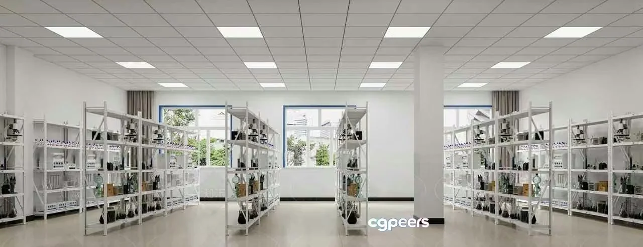 White Shelving Units 3D Model – 18279 – VRAY Render