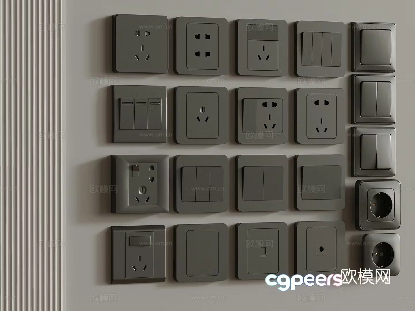 Modern socket 3d model