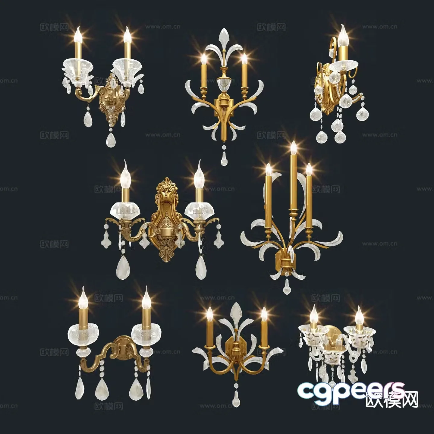 European wall lamp bedside wall lamp 3d model