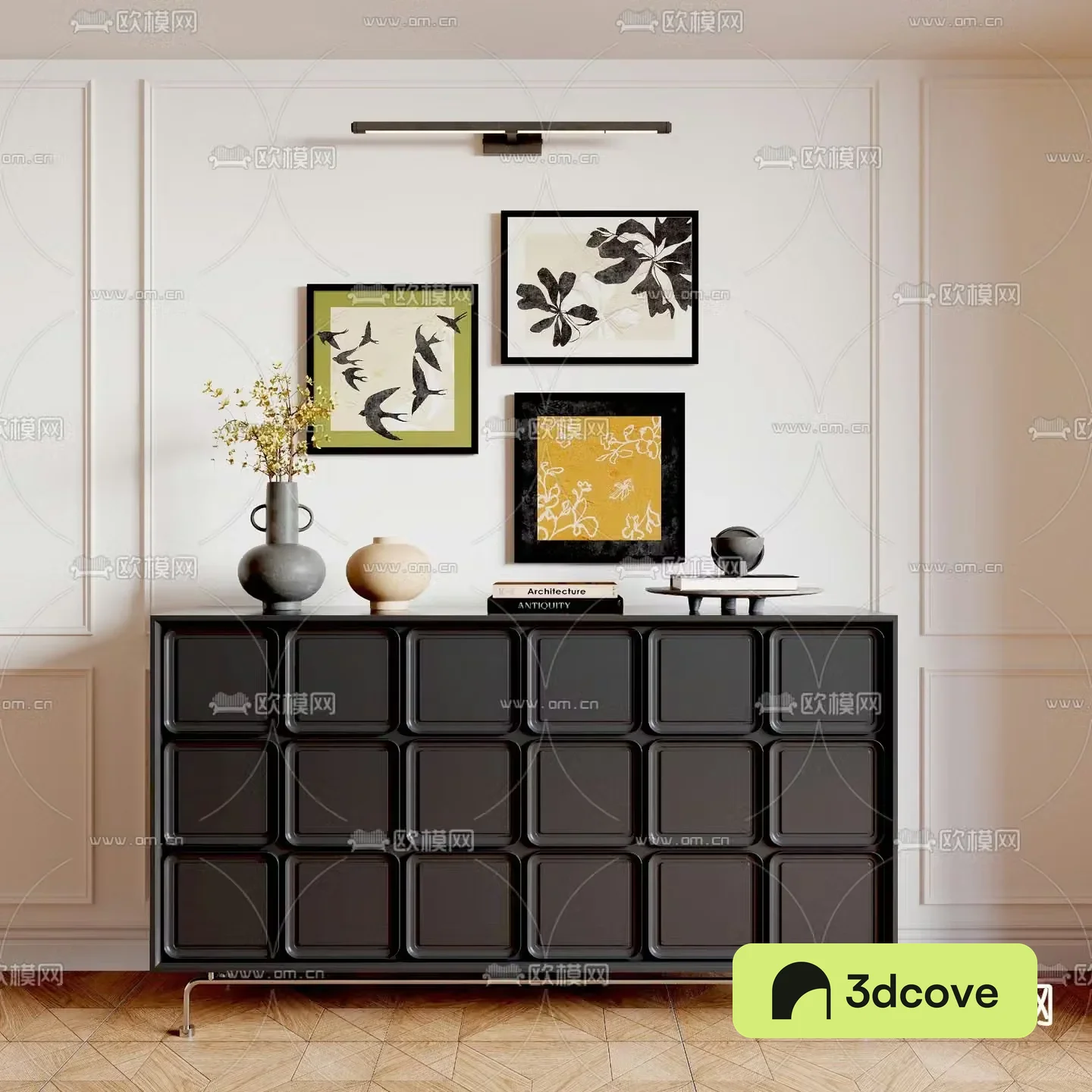 Medieval style entrance cabinet