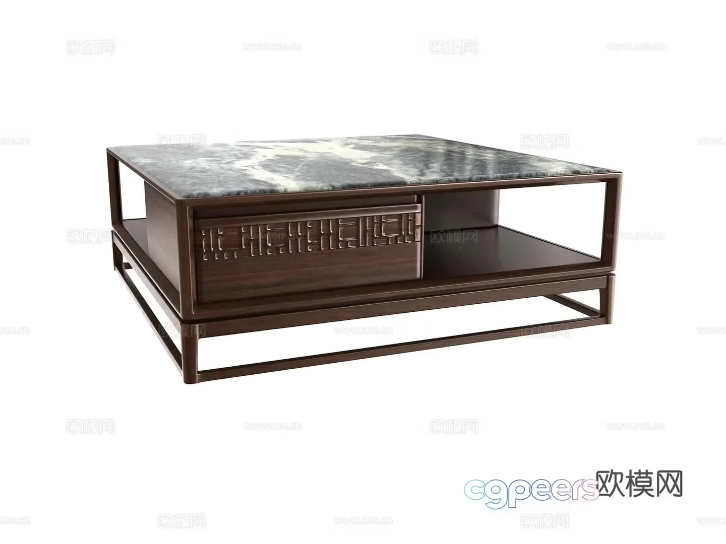 New Chinese style coffee table marble coffee table 3d model