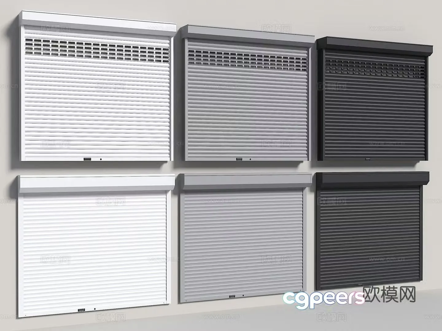 Modern roller shutter door Rolling gate Garage door Factory warehouse door 3D model