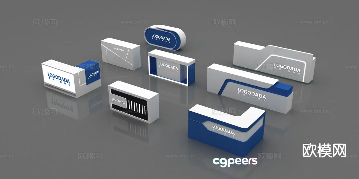 Modern reception desk exhibition stand service desk front desk 3d model