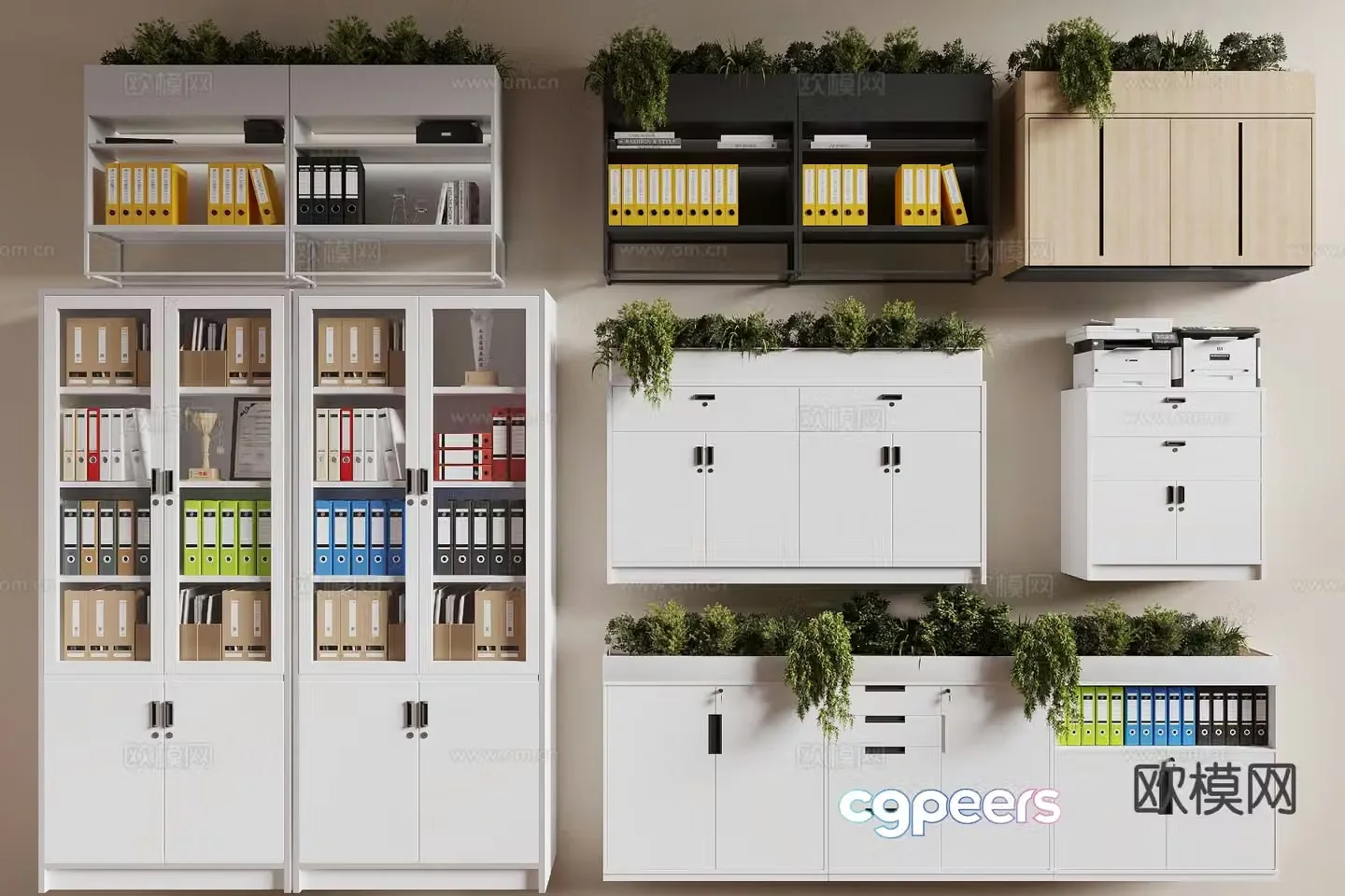 Modern filing cabinet filing cabinet information cabinet 3d model