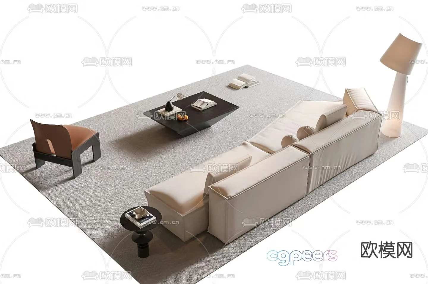 Modern sectional sofa 3d model