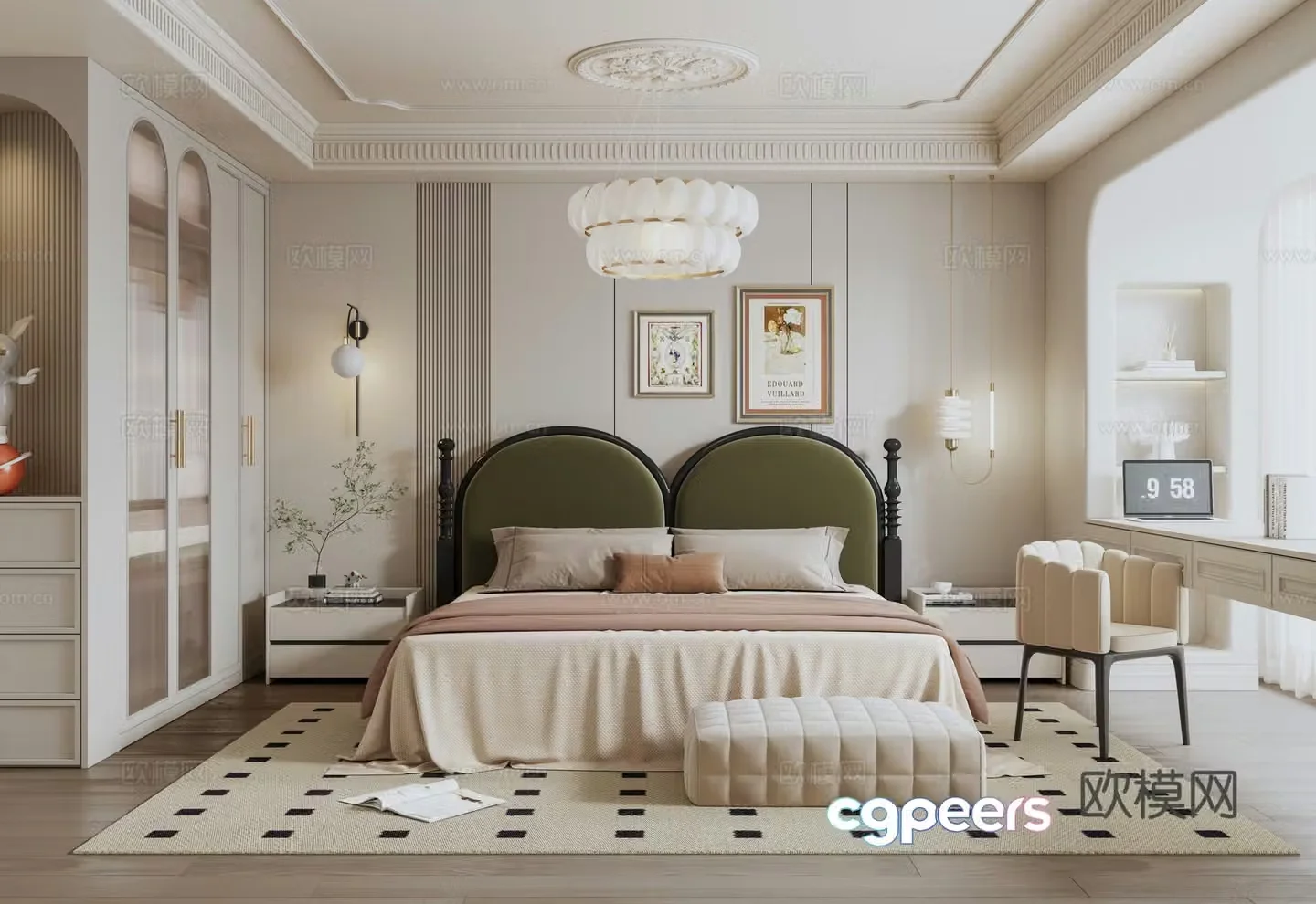 French bedroom second bedroom 3d model