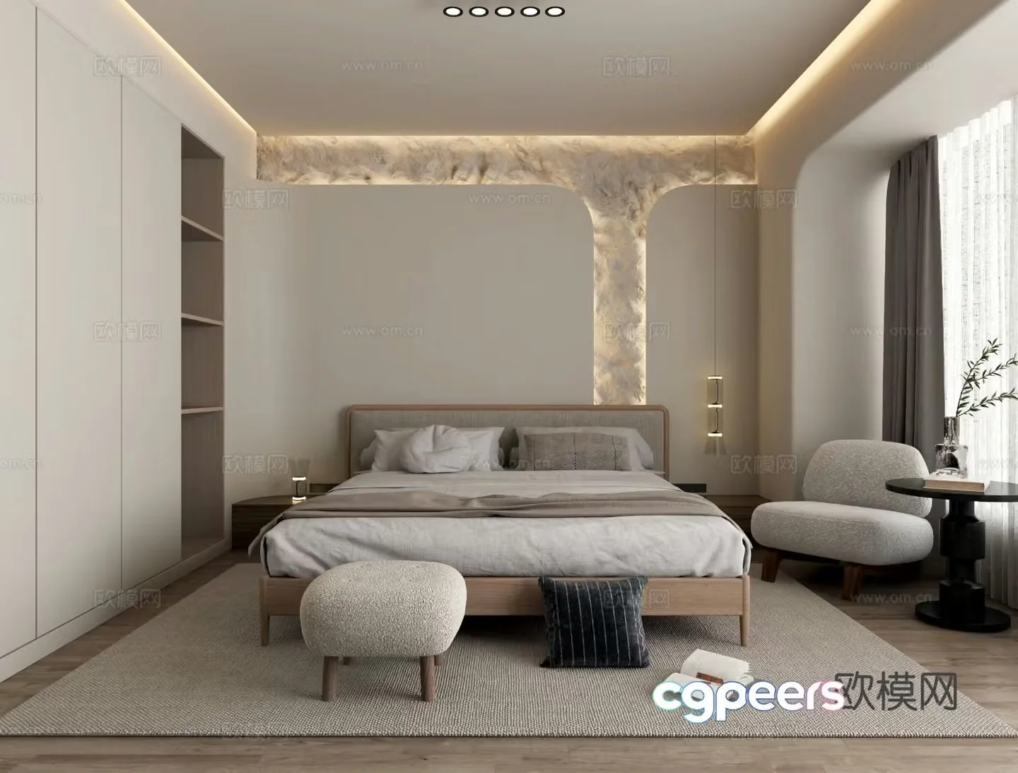 Modern bedroom master bedroom 3d model