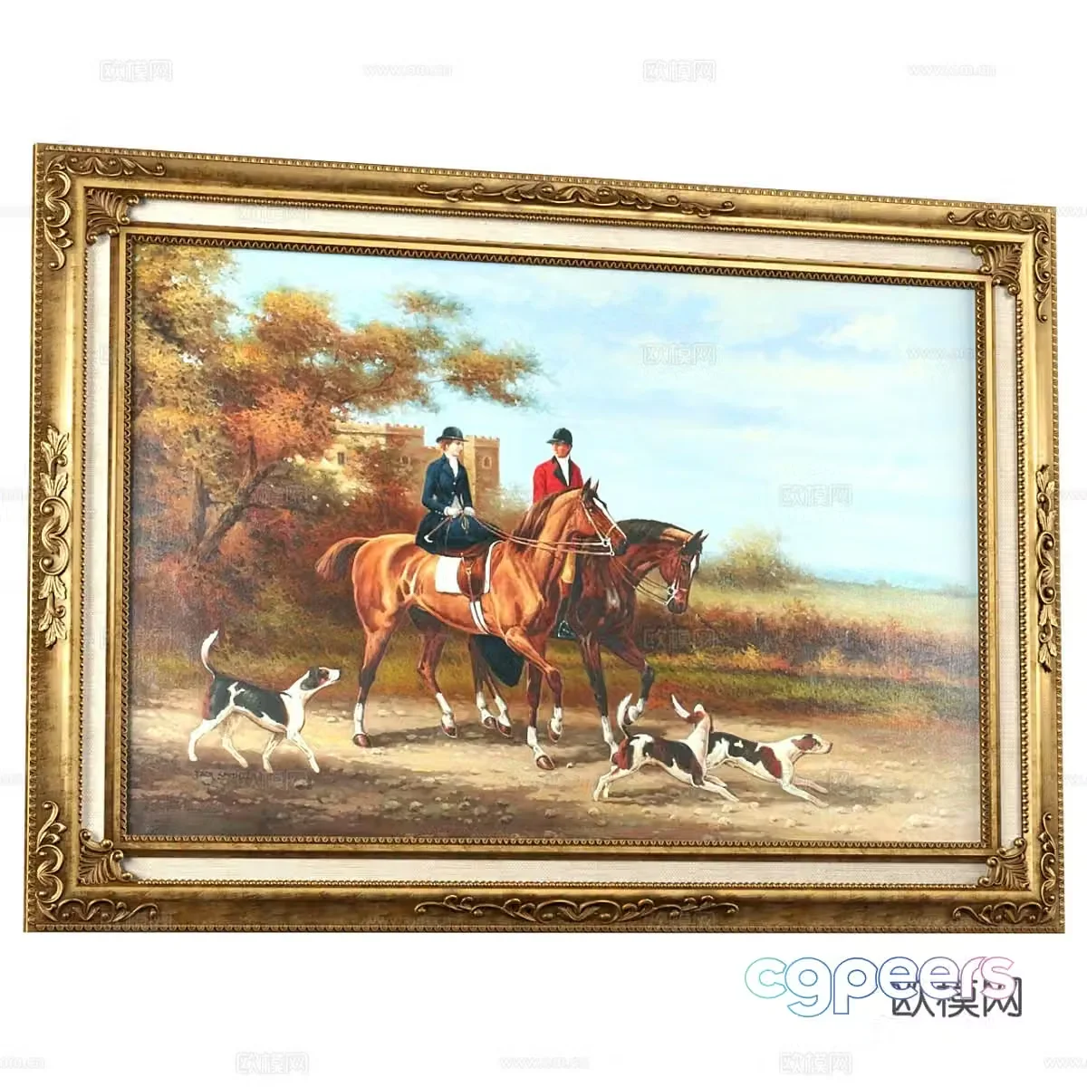 European figure painting oil painting landscape painting 3d model