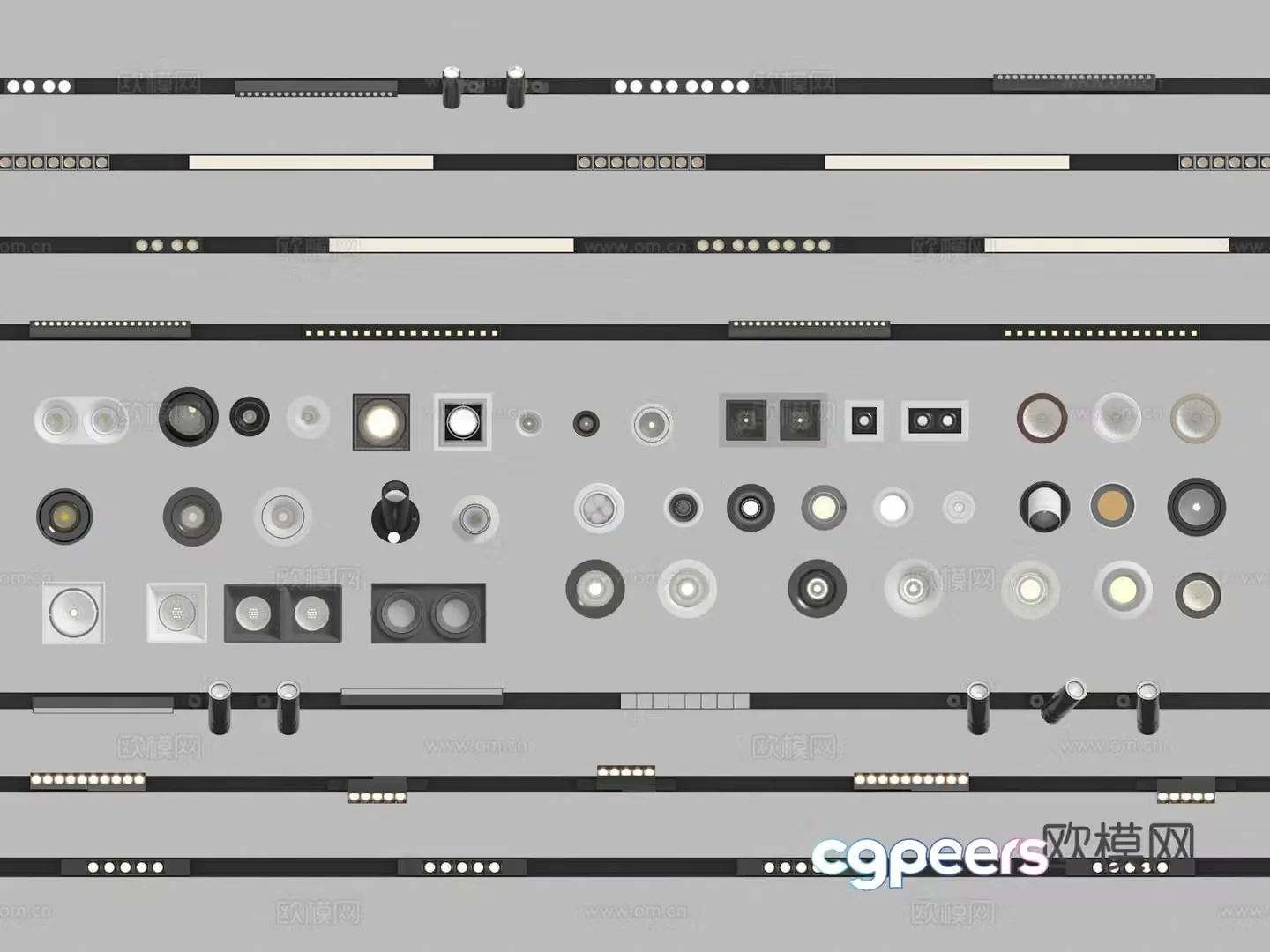 Downlight spotlight track light 3d model