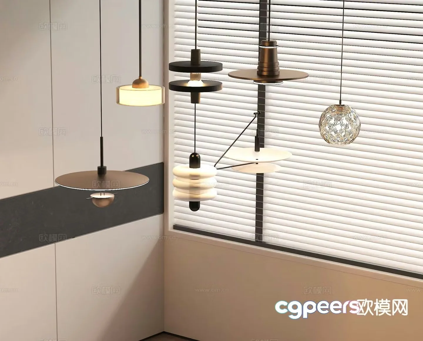 Bedside small chandelier 3d model
