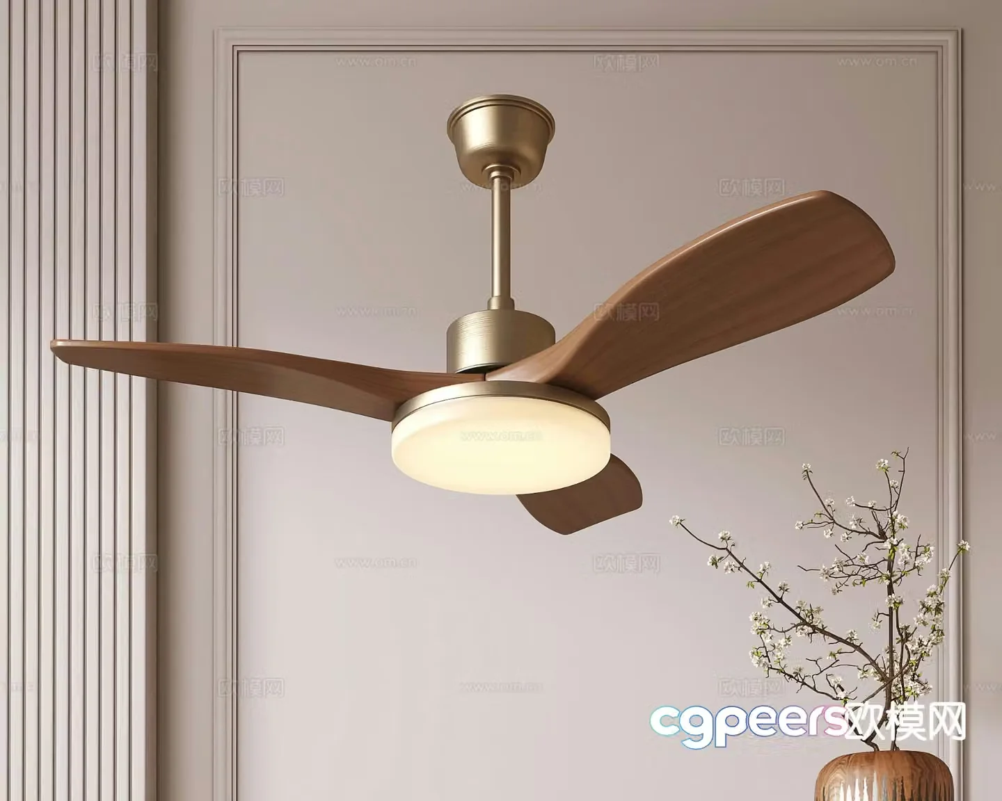 Medieval style ceiling fan lamp fan lamp 3d model