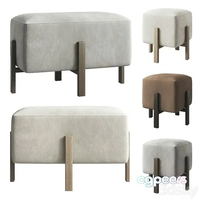 3ds Max Free – Pouf, Emmy bench from iModern