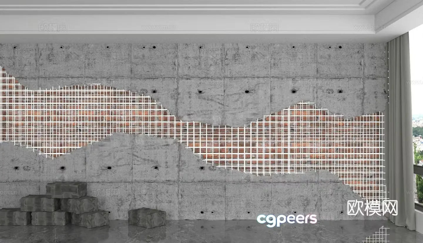 Modern background wall 3d model