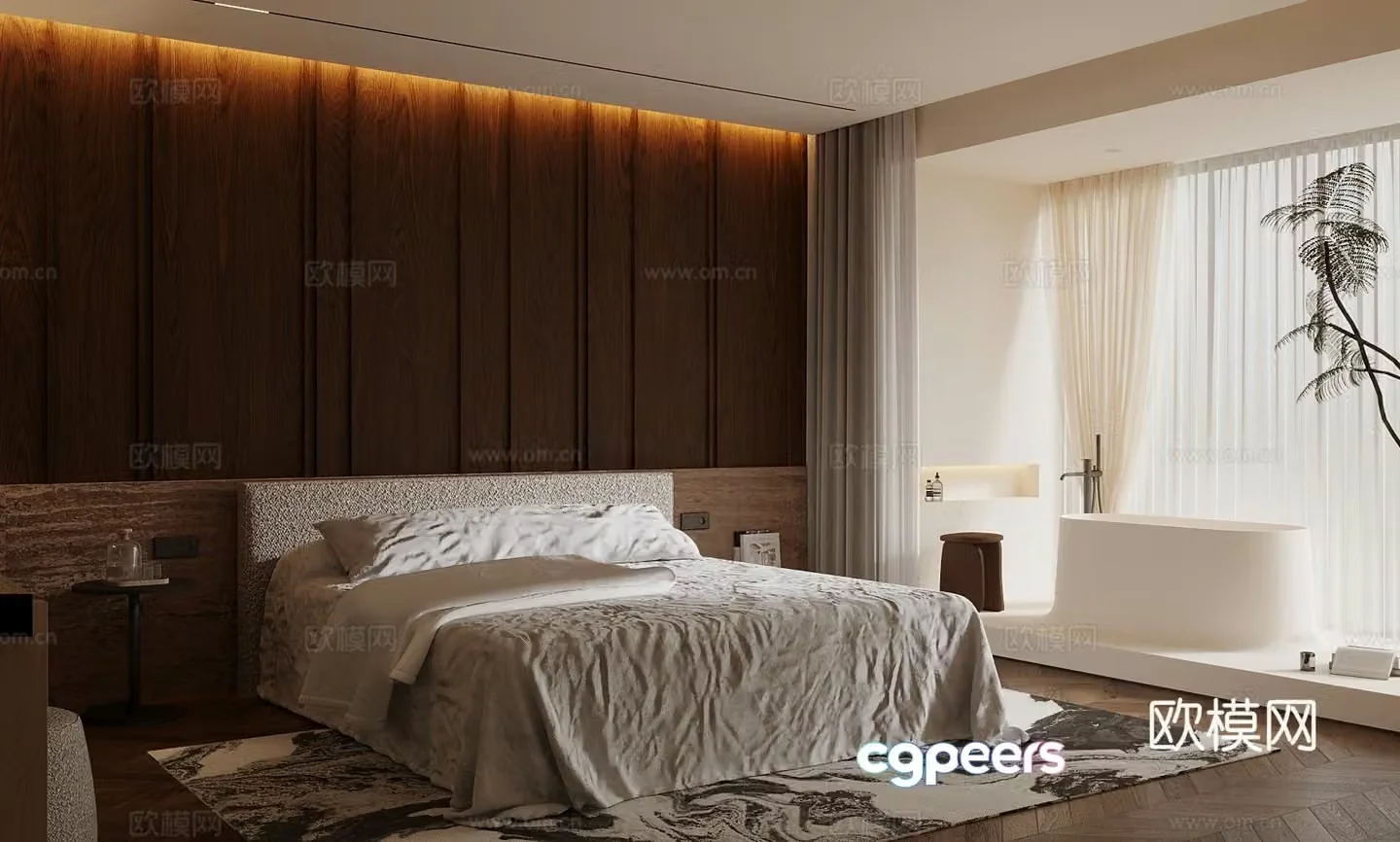 Middle-aged bedroom 3d model