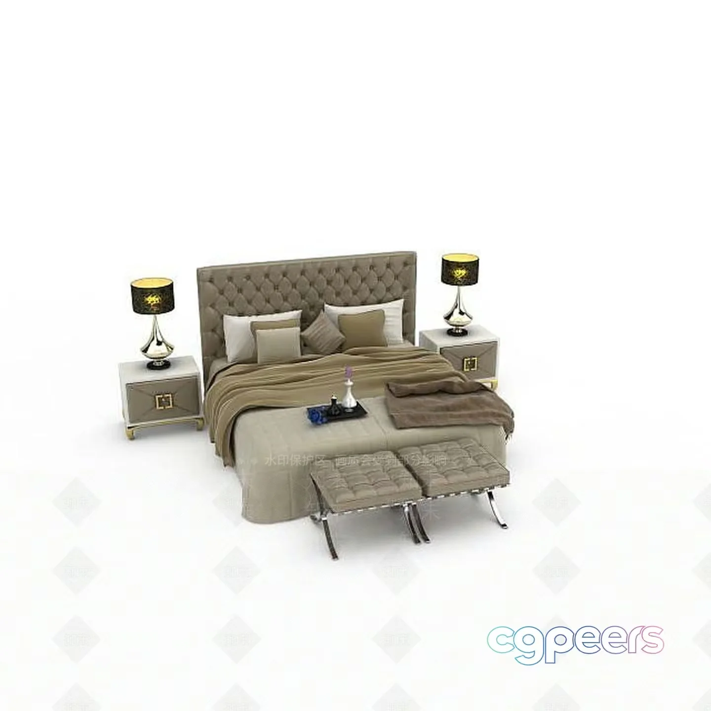 Cozy Bedroom 3D Model – 1323 – VRAY Render