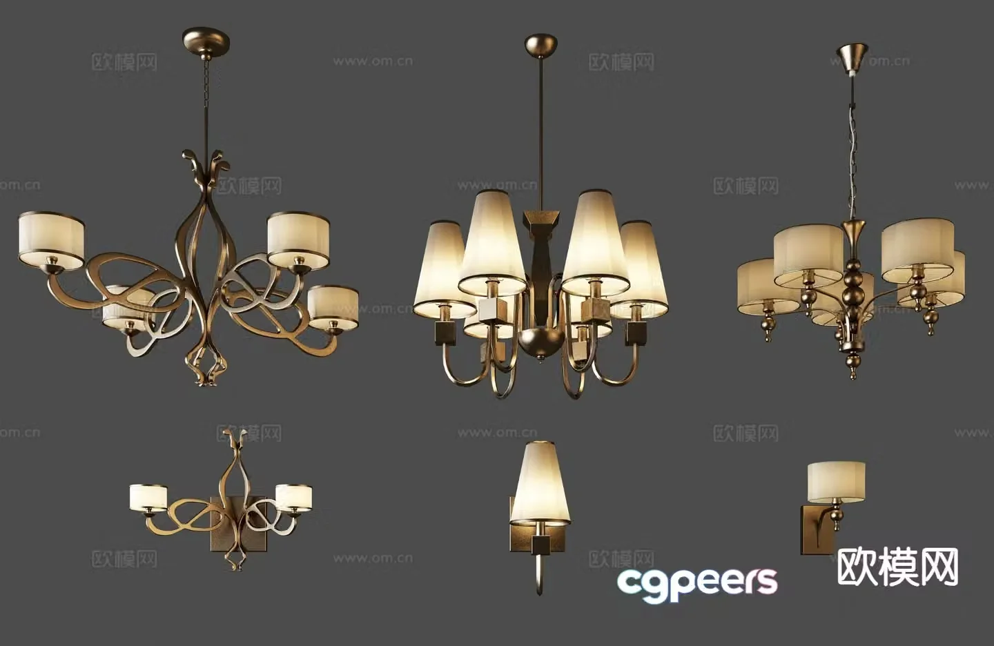 Simple European chandelier hall chandelier 3d model