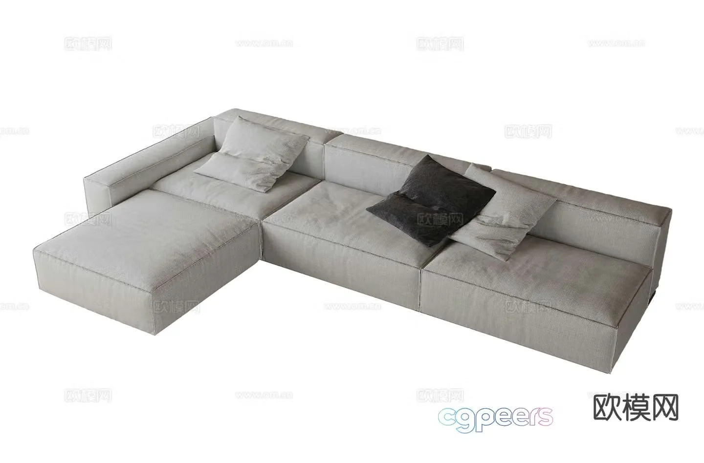 Modern multi-seater sofa corner sofa 3d model