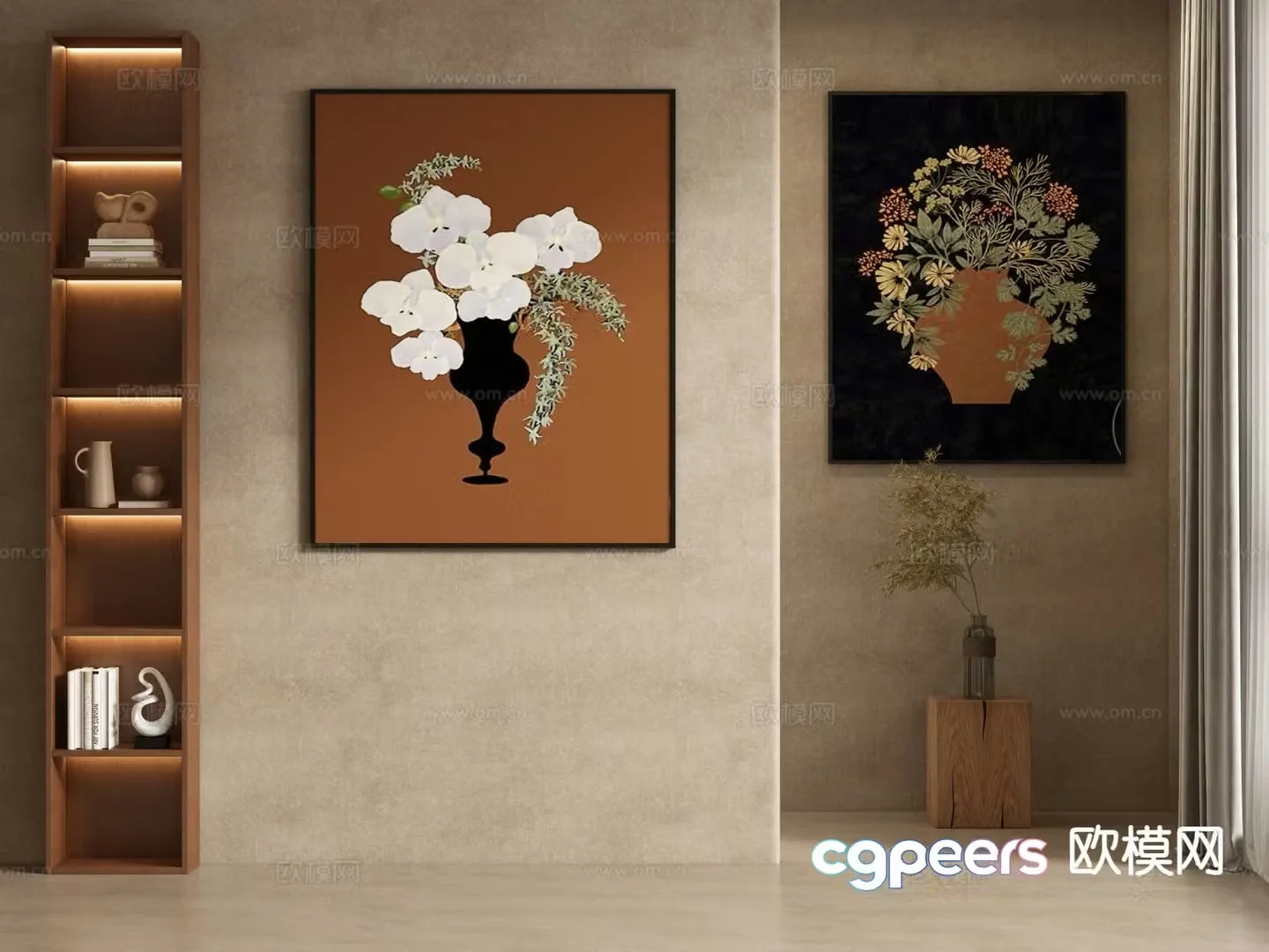 Medieval style retro decorative painting 3D model
