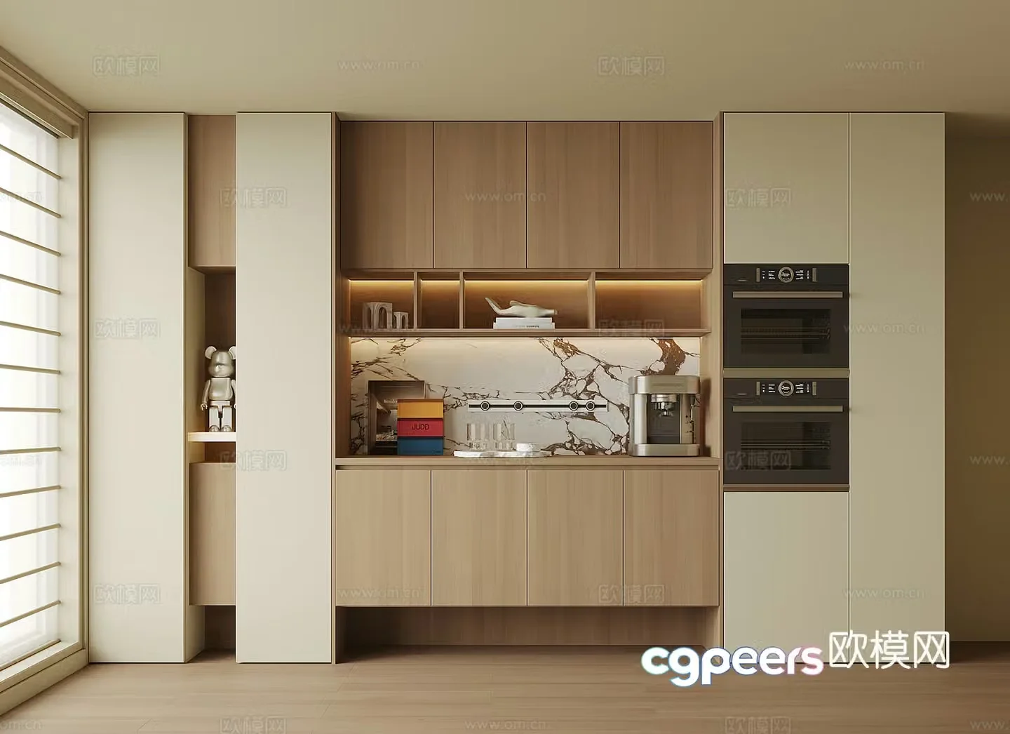 Modern wine cabinet sideboard 3D model