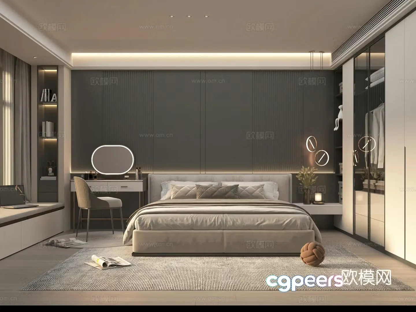 3D model of modern bedroom
