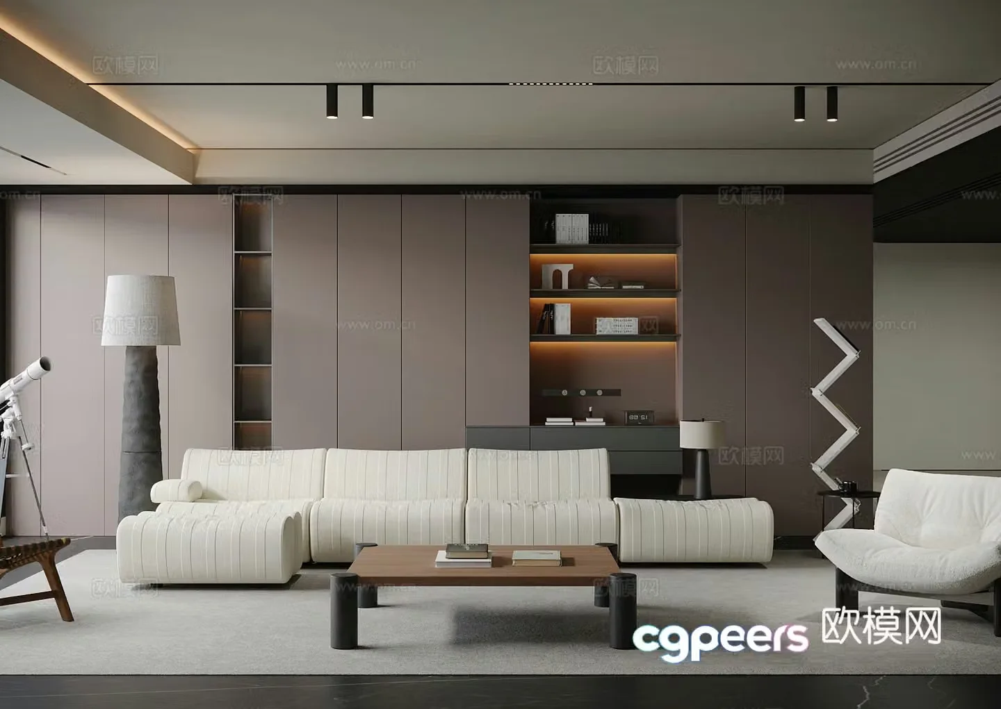Modern minimalist home living room light luxury Italian living room black and white living room living room without lights sofa 3d model