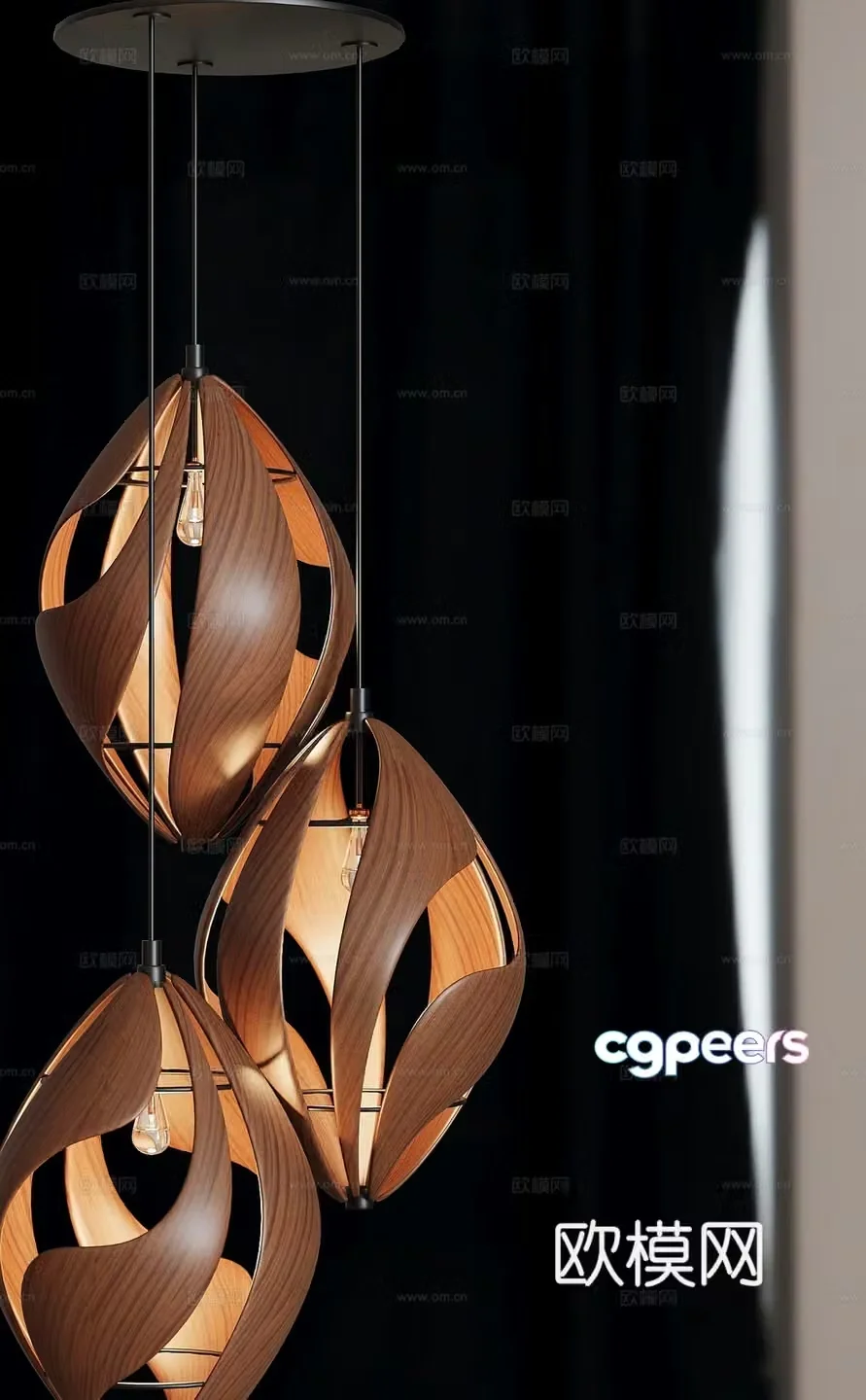 Medieval style chandelier wooden chandelier 3d model