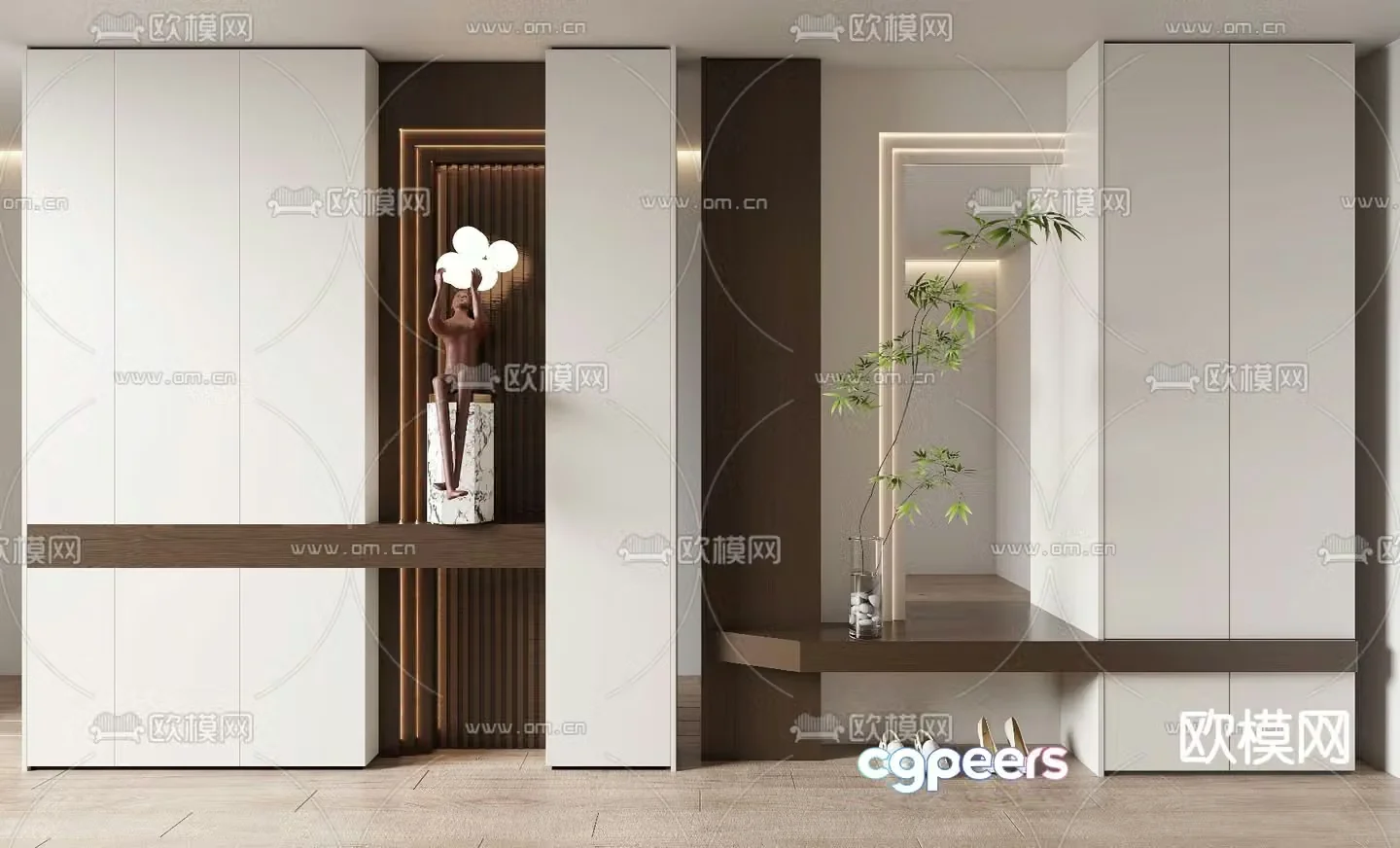 Modern porch shoe cabinet 3d model