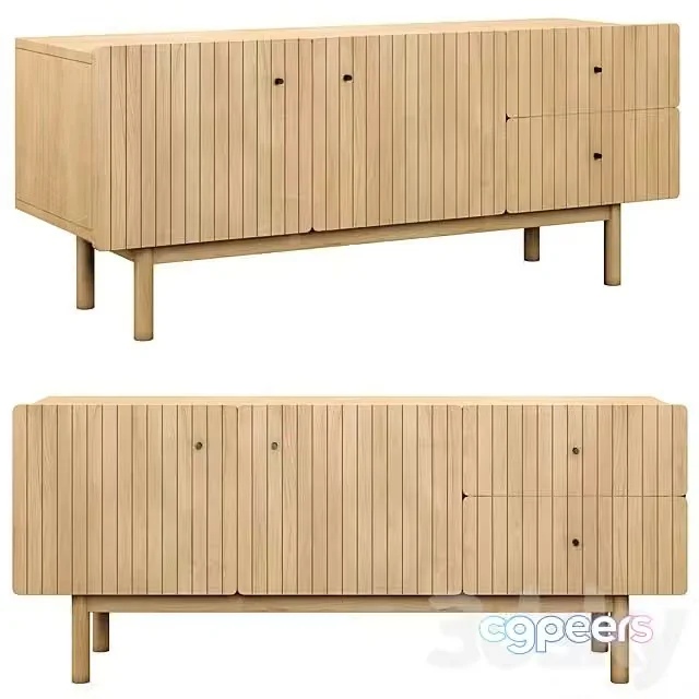 3ds Max Free – Groove Oak TV Cabinet