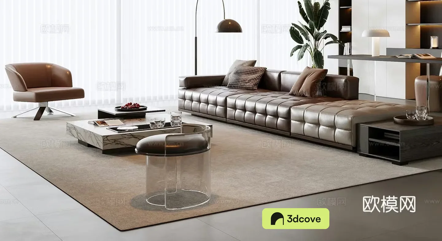 Italian sofa coffee table combination