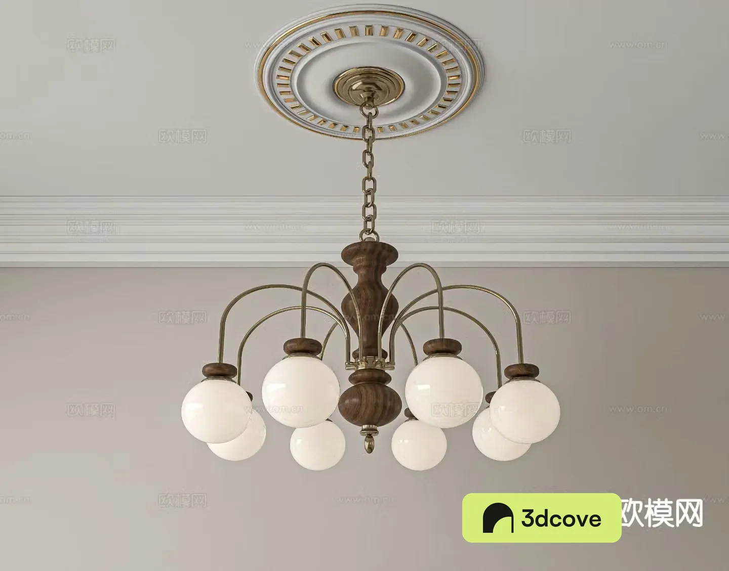 French multi-head chandelier