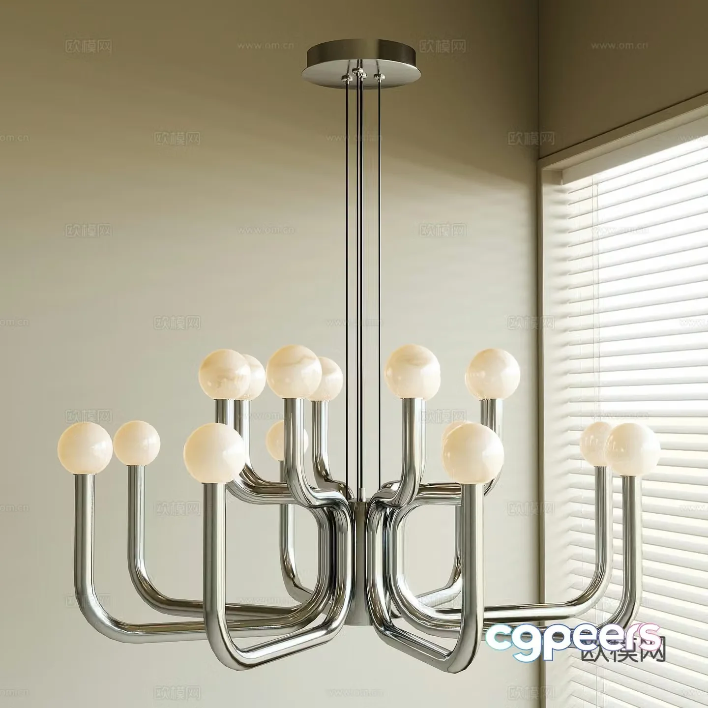 Modern metal chandeliers 3d model