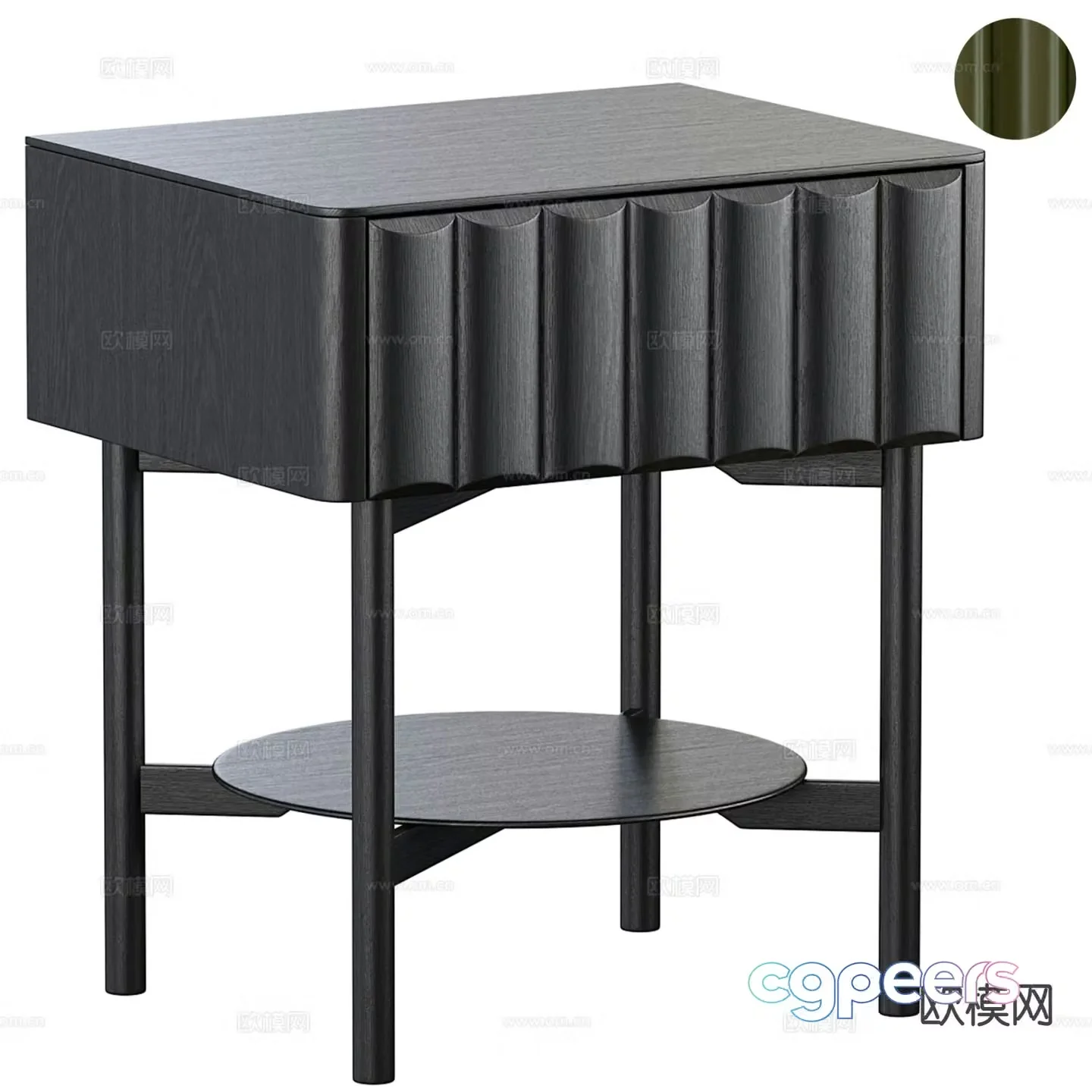 Light luxury bedside table 3D model