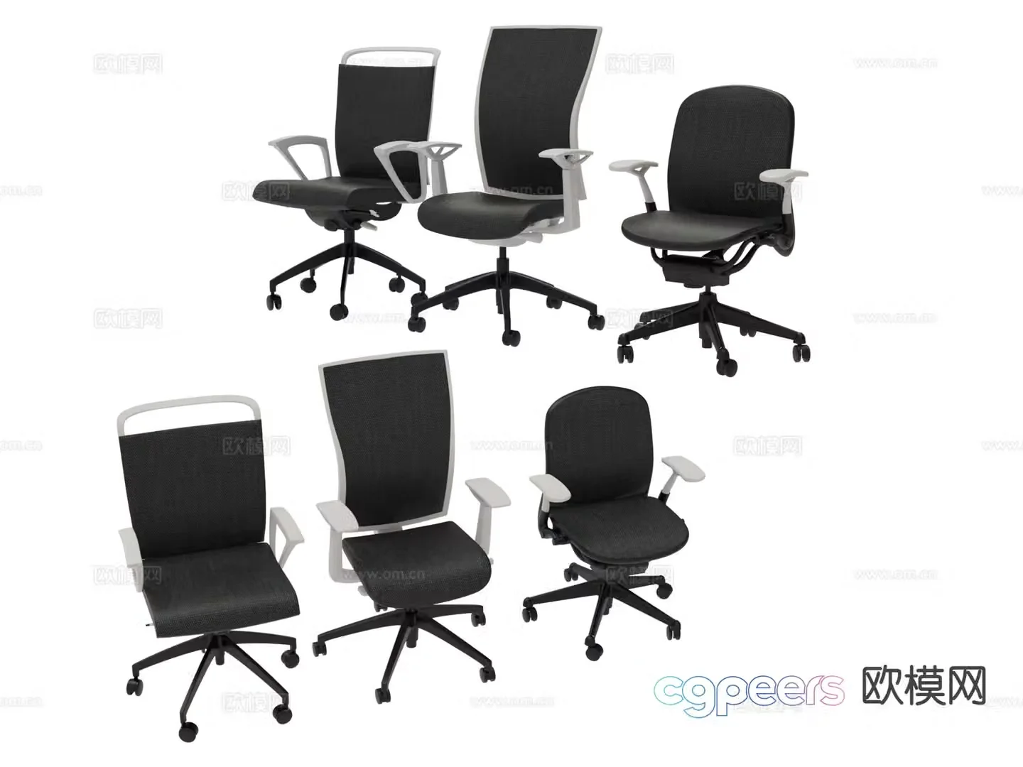 Modern office chair staff chair conference chair 3d model