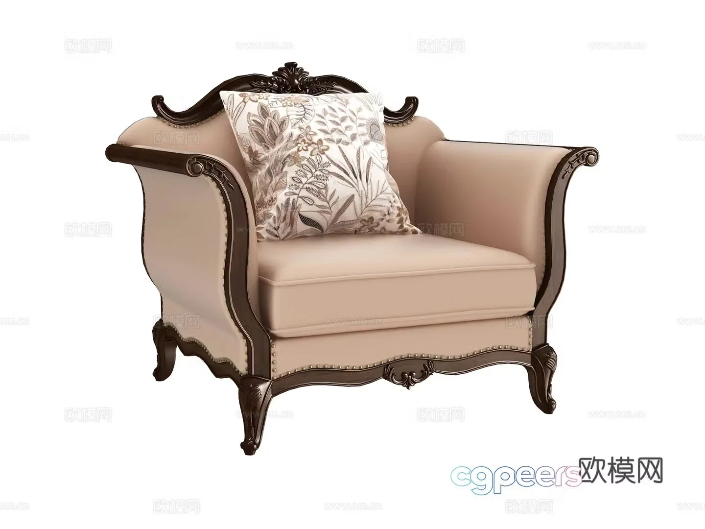 European style single sofa 3d model