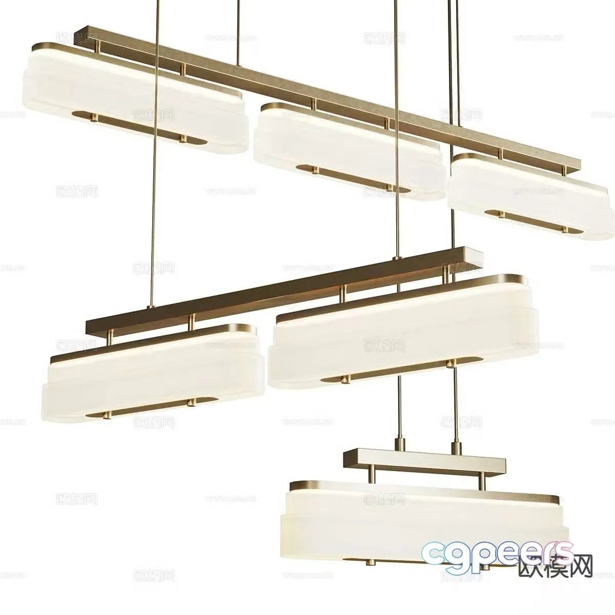 Light luxury chandelier hall chandelier 3d model