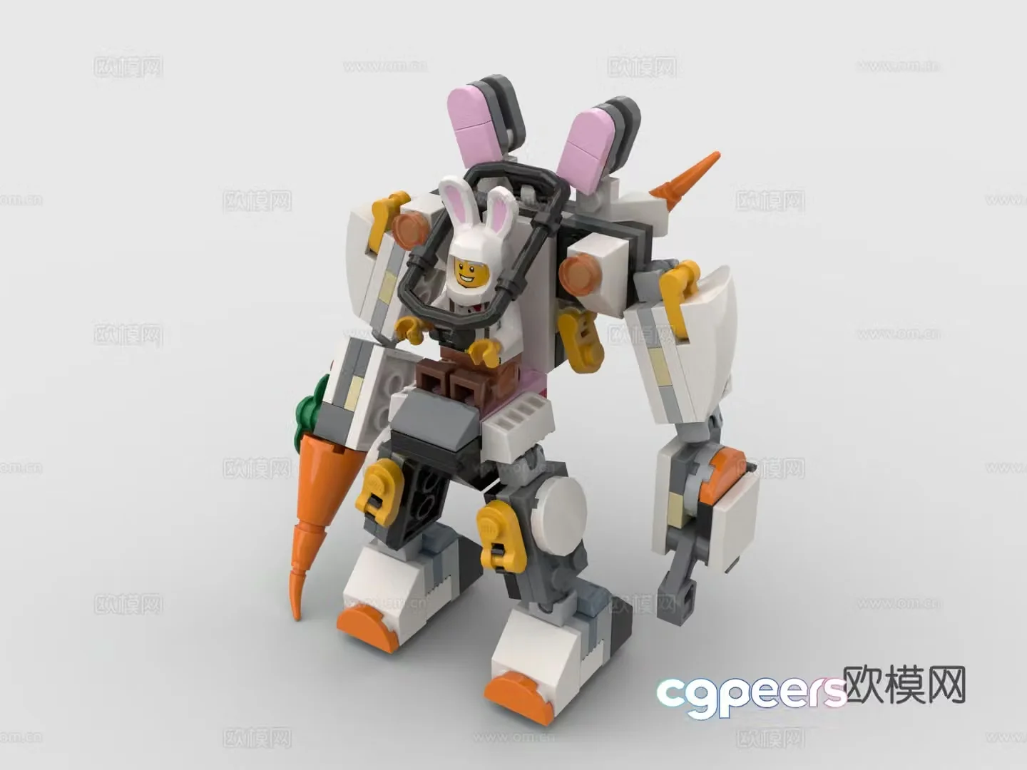 Lego lego toy building blocks cartoon robot cartoon gundam combat machine 3d model