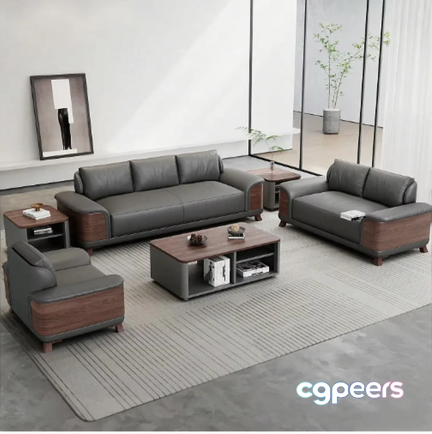 Modern Living Room 3D Model – 7987 – VRAY Render
