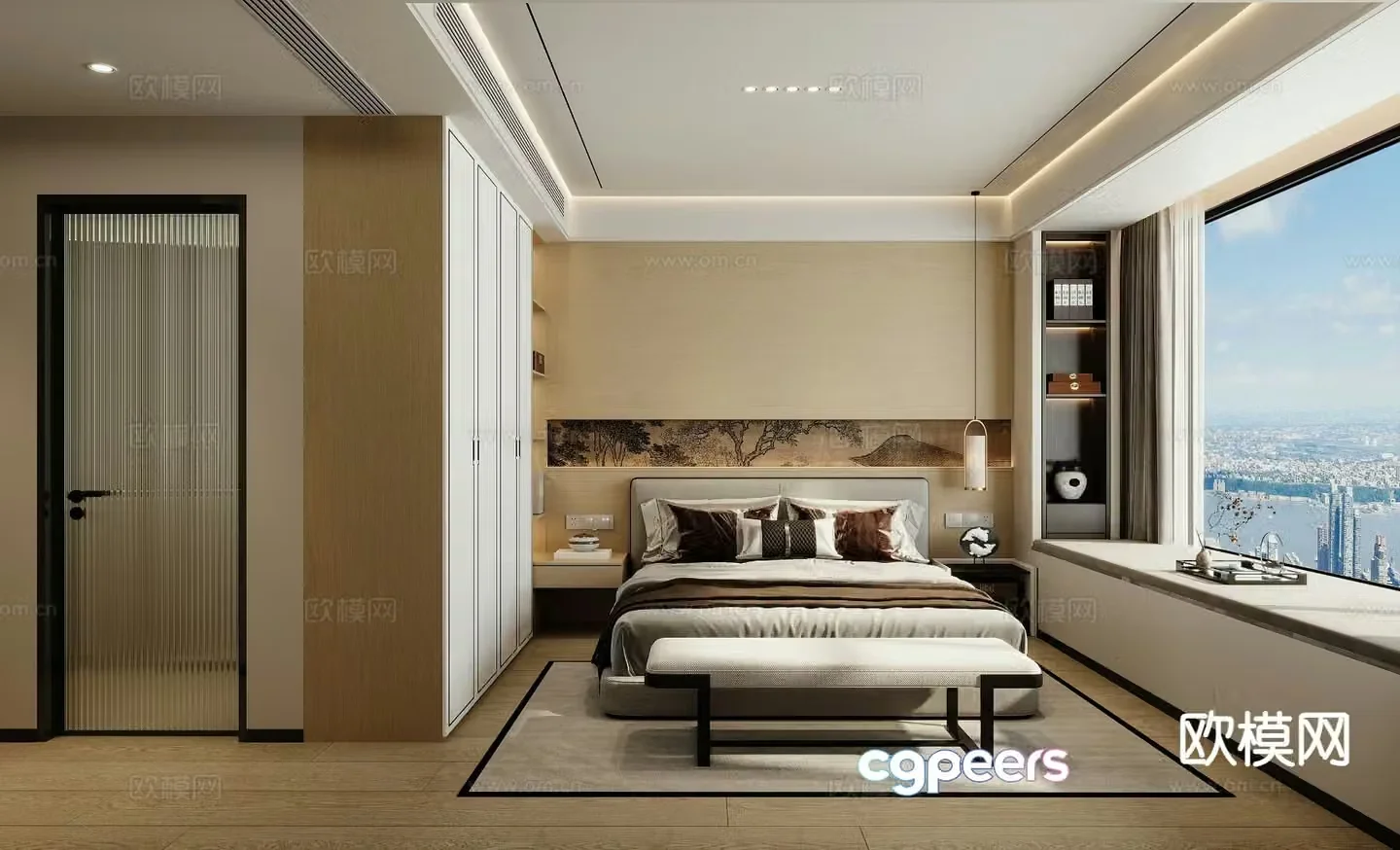 New Chinese style bedroom master bedroom 3d model
